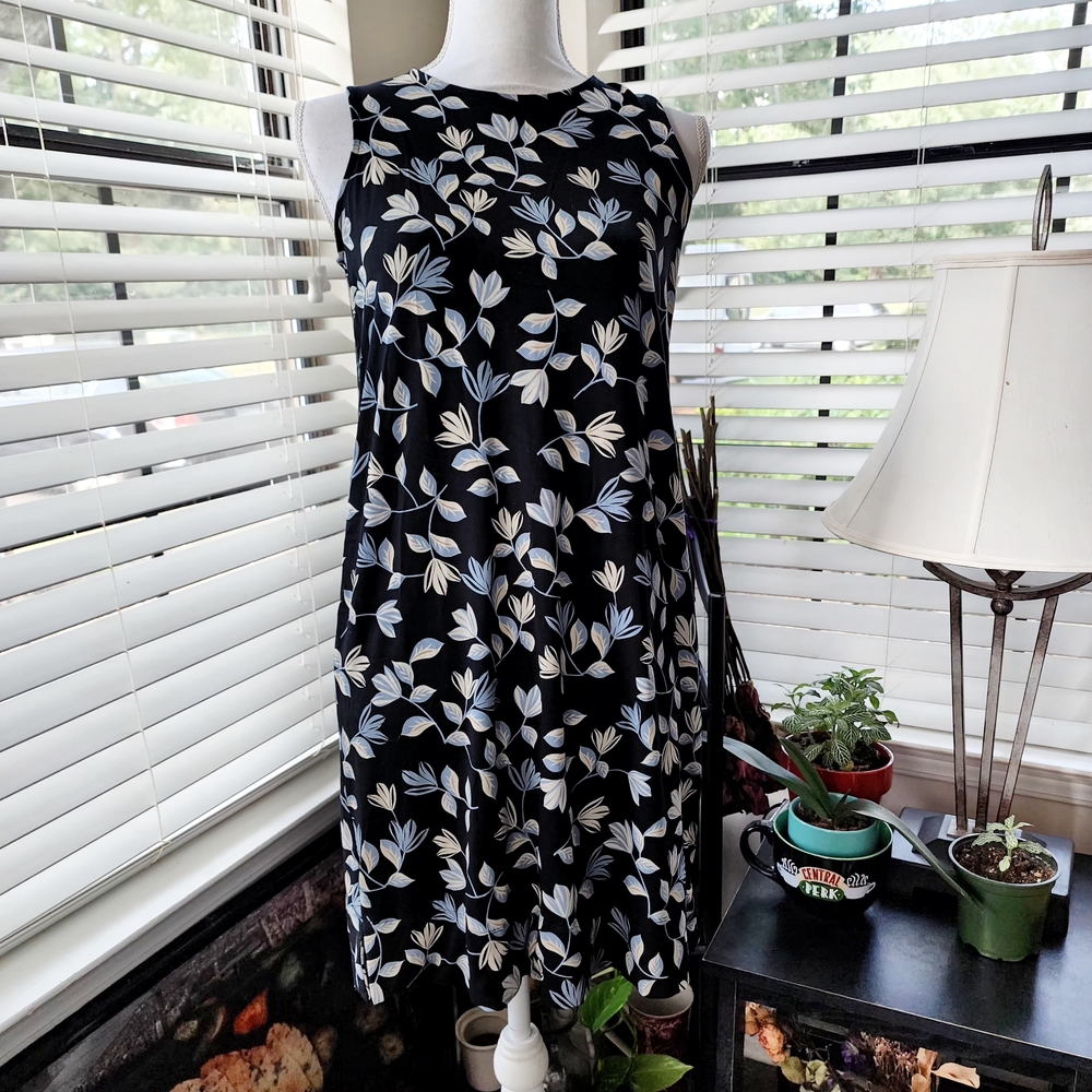 J. Jill Black and White Halter Sundress Midi